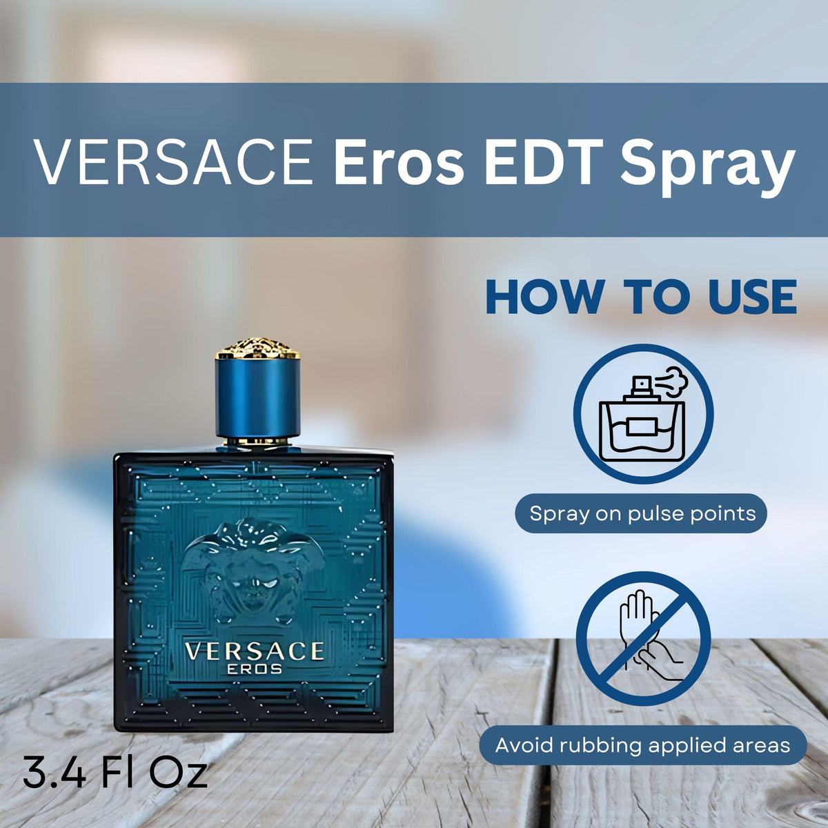 Coffret parfum Versace Eros en vue latérale