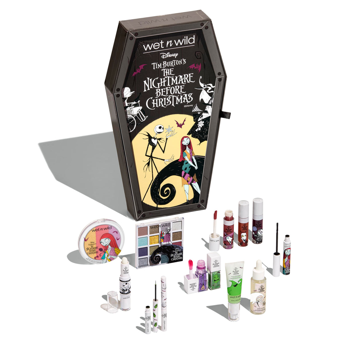 Coffret PR Box Nightmare Before Christmas de wet n wild en forme de cercueil