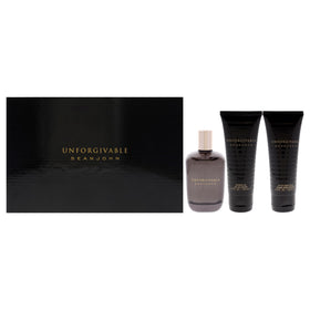 Coffret Sean John Unforgivable Men avec EDT, gel douche et baume après-rasage