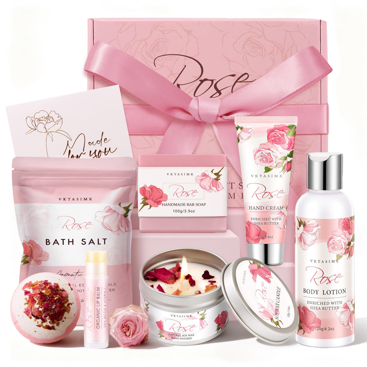Coffret spa fait main VKTASIMK avec produits de soin