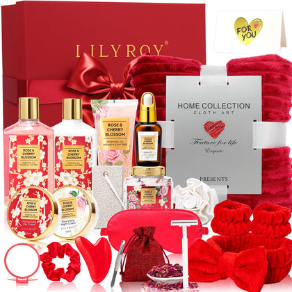 Coffret Spa LILY ROY avec produits au parfum de rose cerise
