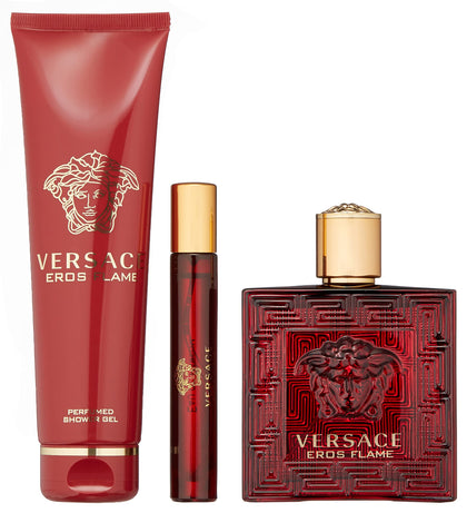 Coffret Versace Eros Flame pour homme avec vaporisateur et gel douche