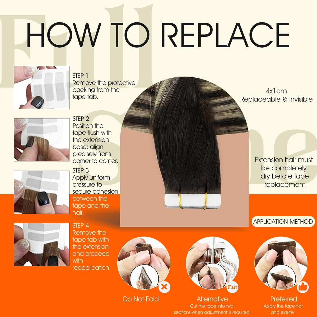 Coiffure avec extensions de cheveux Full Shine en brun platine