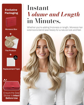 Coiffure avec extensions Moresoo lissées