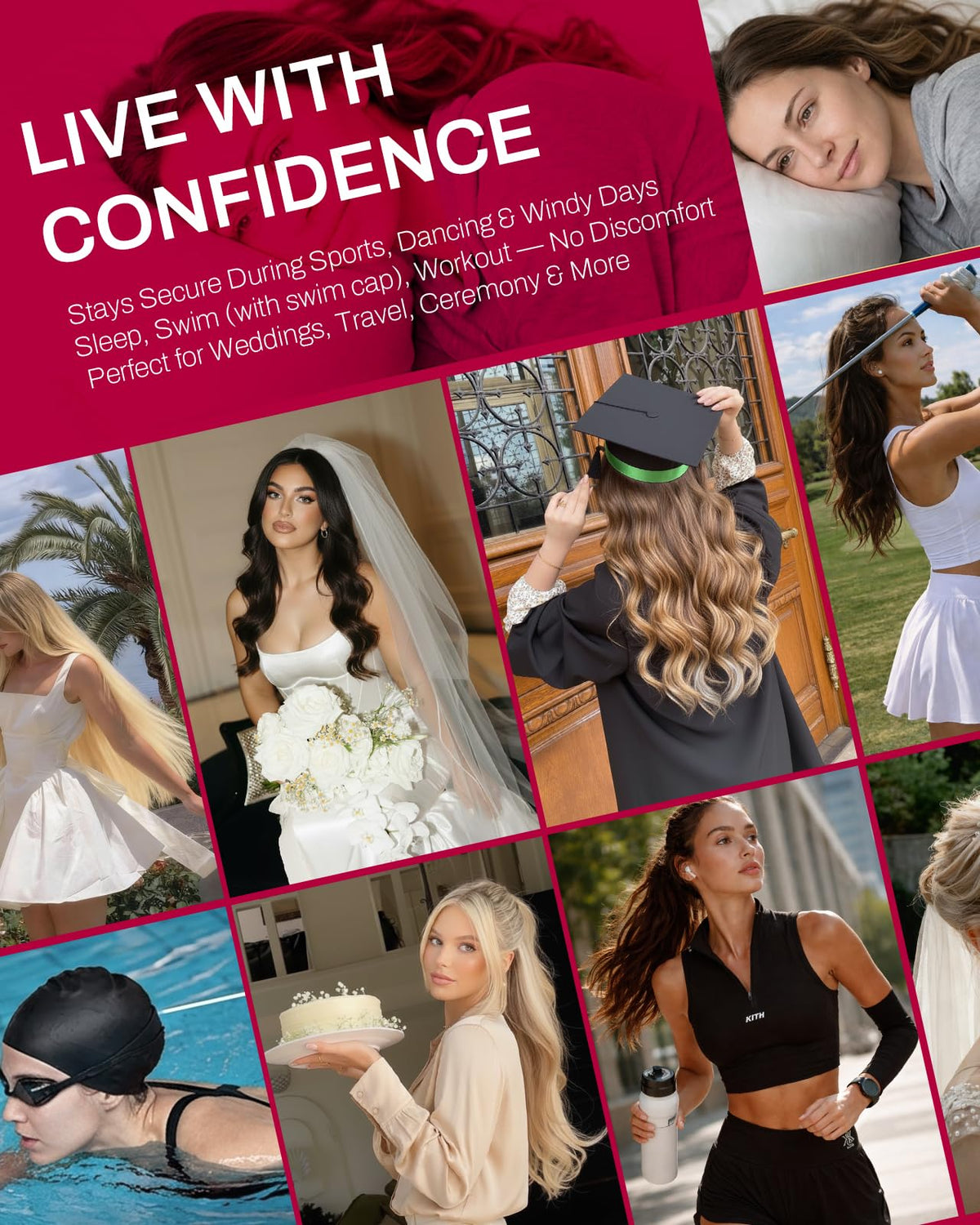 Coiffure avec extensions Moresoo Microlink bouclées