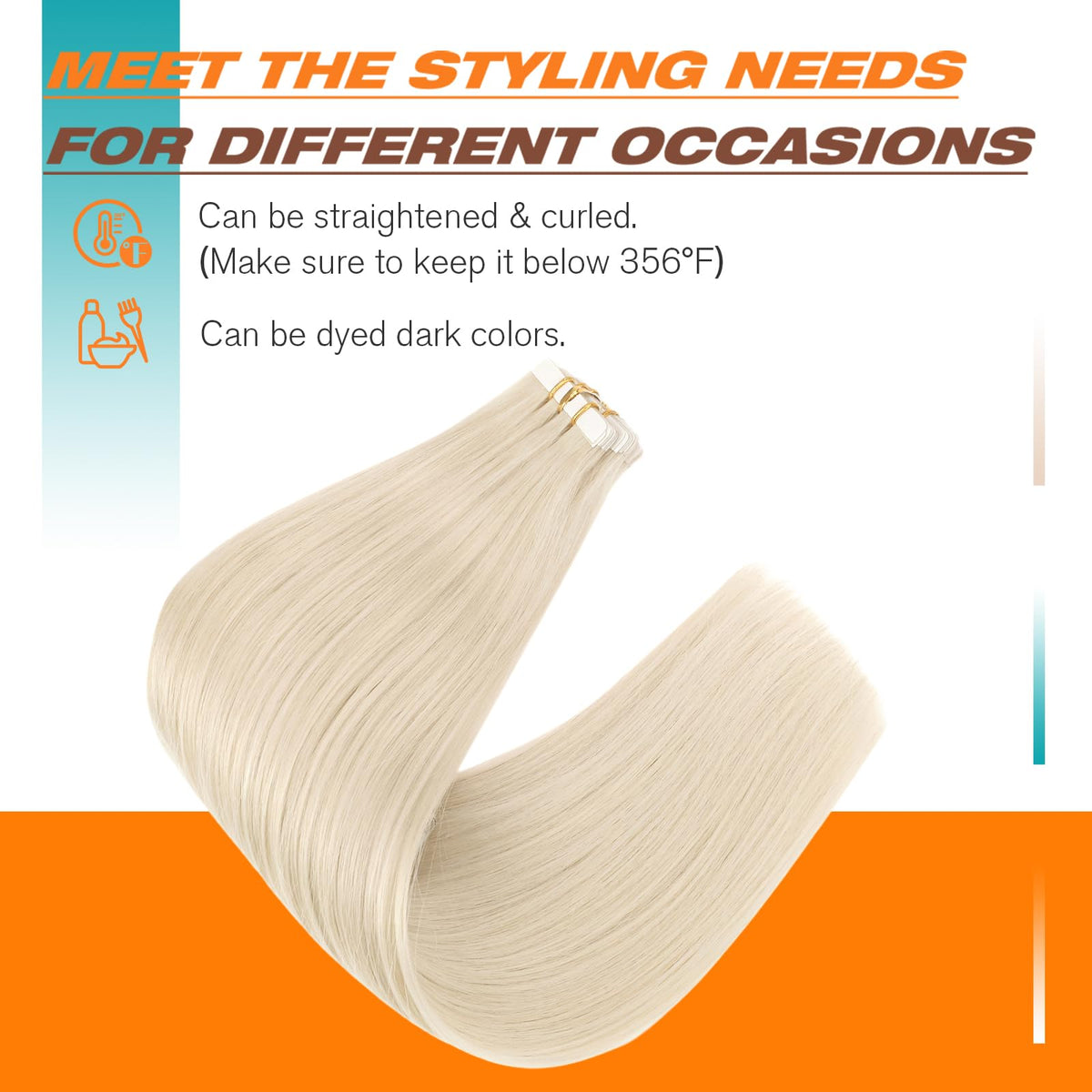 Coiffure avec les extensions de cheveux blonds Sunny Hair