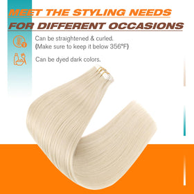 Coiffure avec les extensions de cheveux blonds Sunny Hair