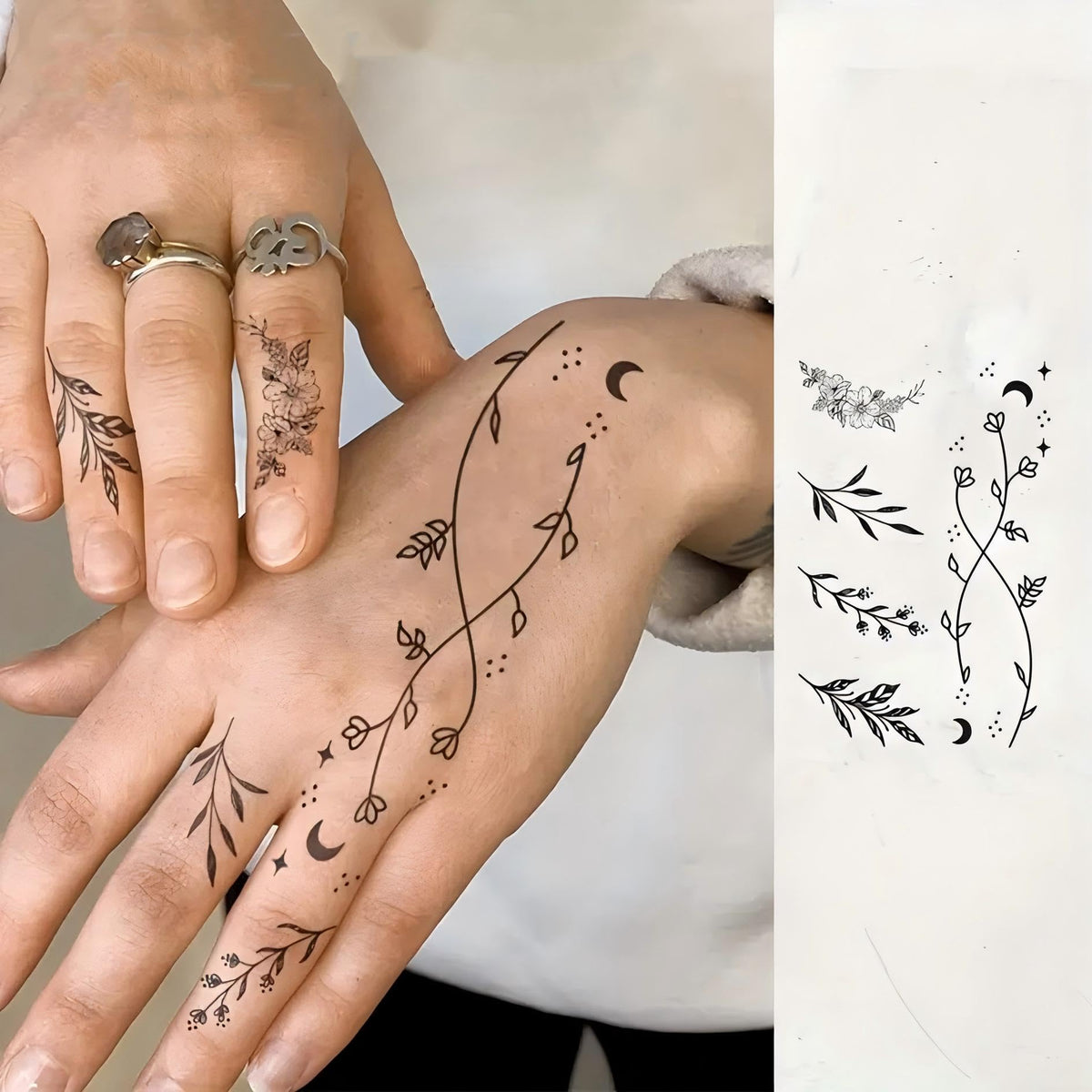 COKTAK 18 feuilles de tatouages temporaires avec motifs géométriques
