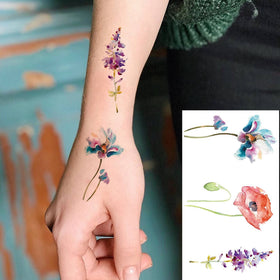 COKTAK tatouage temporaire lavande sur épaule