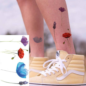 COKTAK tatouage temporaire lavande sur jambe