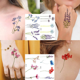 COKTAK tatouage temporaire lavande sur poignet