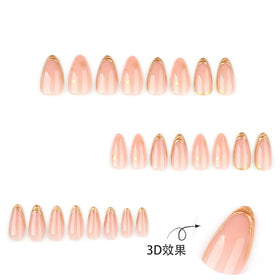 Colis comprenant 24 faux ongles pressés, lime à ongles et autocollants en gel
