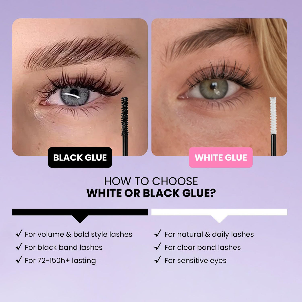 Colle à cils GAQQI 10ml en situation d'utilisation