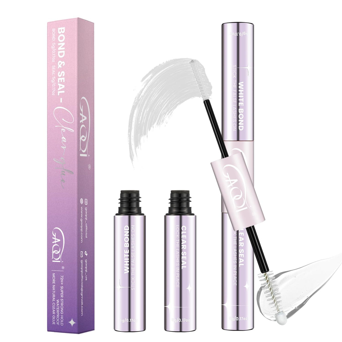 Colle à cils GAQQI 2-en-1 10ml vue de face