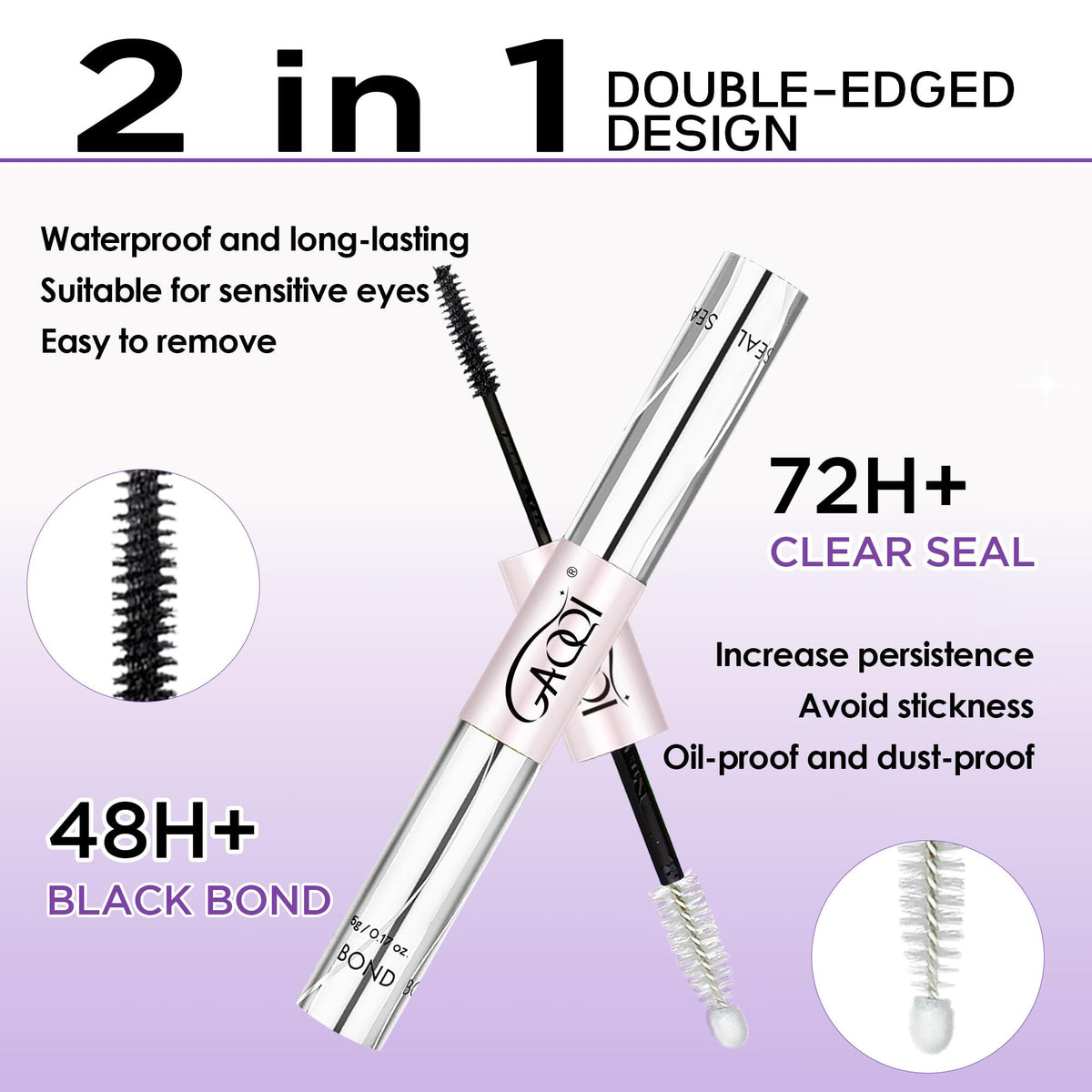 Colle à cils GAQQI waterproof, vue arrière