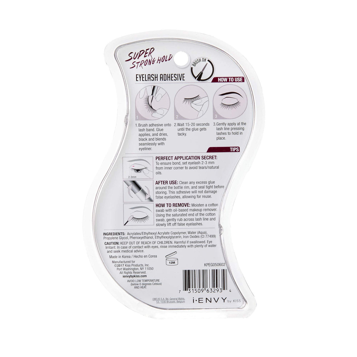 Colle à cils iENVY sur table avec outils de maquillage