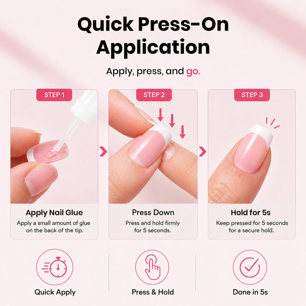 Colle à ongles Beetles Gel Polish avec faux ongles