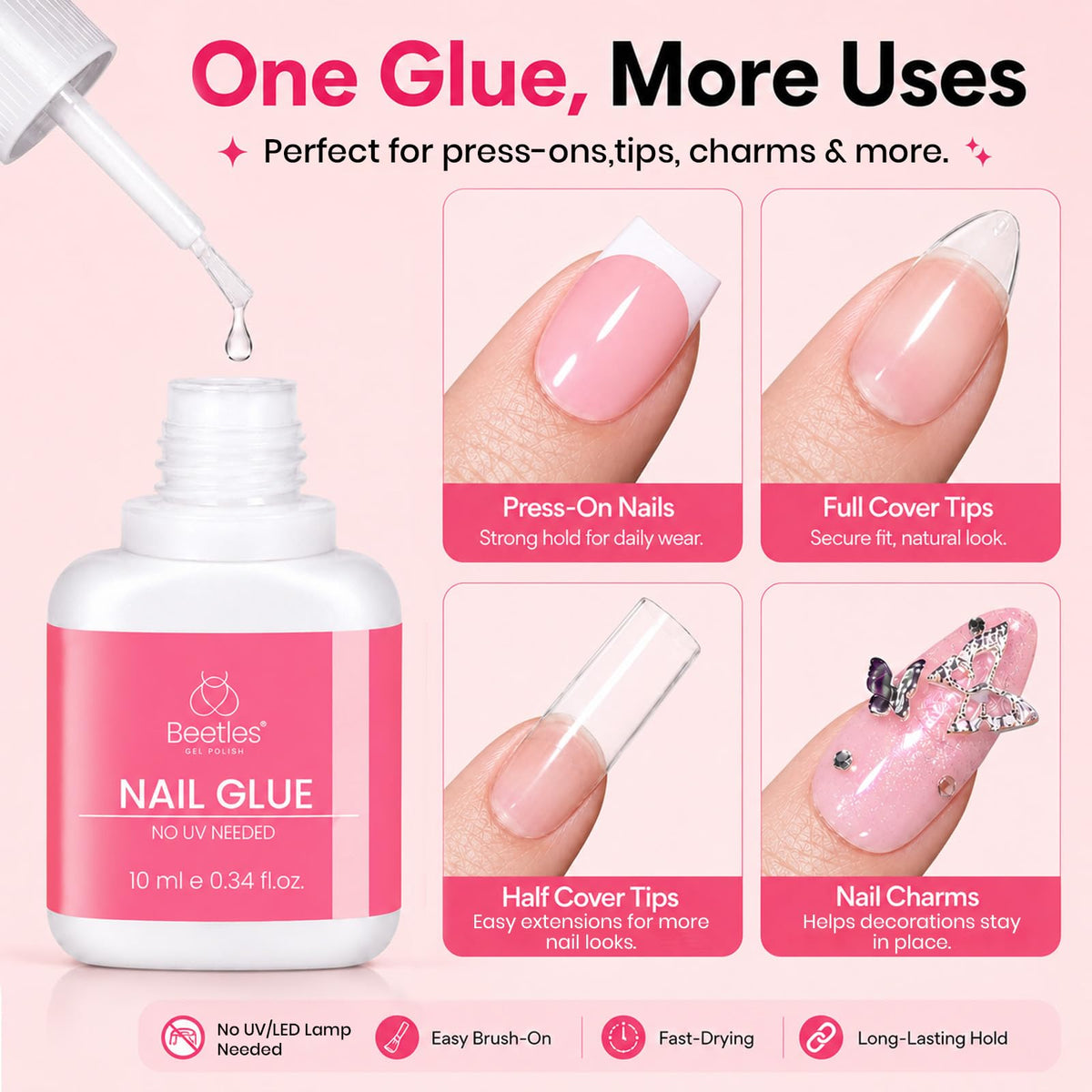 Colle à ongles Beetles sur un fond de nail art