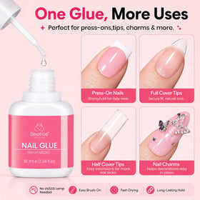 Colle à ongles Beetles sur un fond de nail art