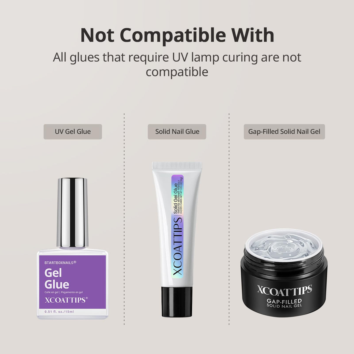Colle à ongles BTARTBOXNAILS avec étiquette détaillant ses caractéristiques