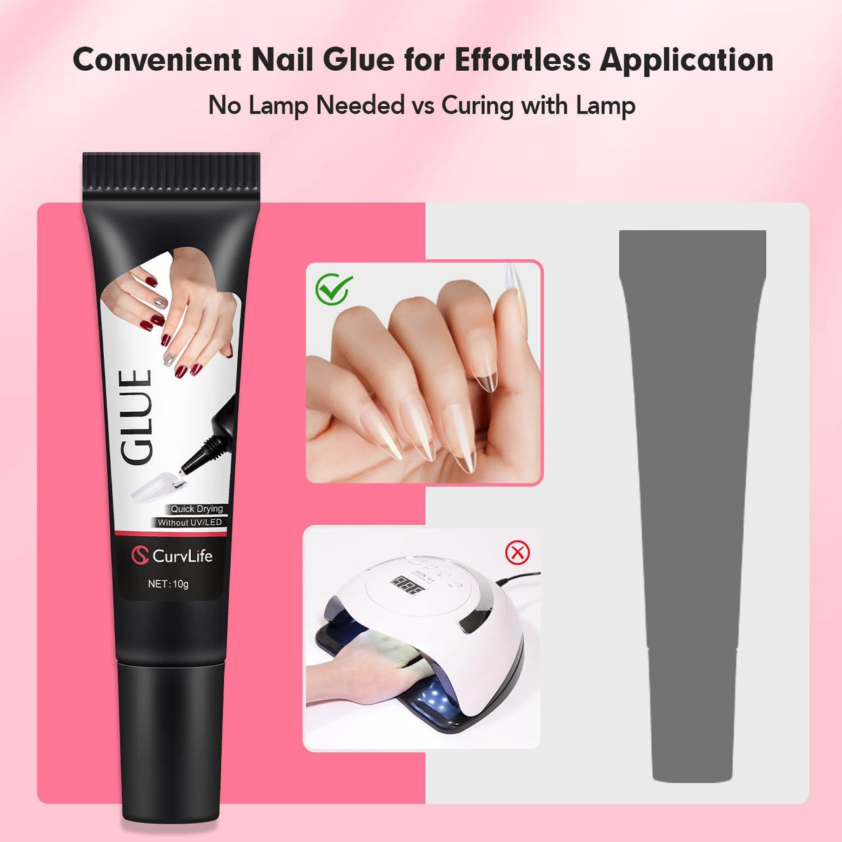 Colle à ongles CurvLife 15g avec accessoires de nail art