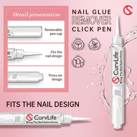 Colle à ongles CurvLife appliquée sur des faux ongles