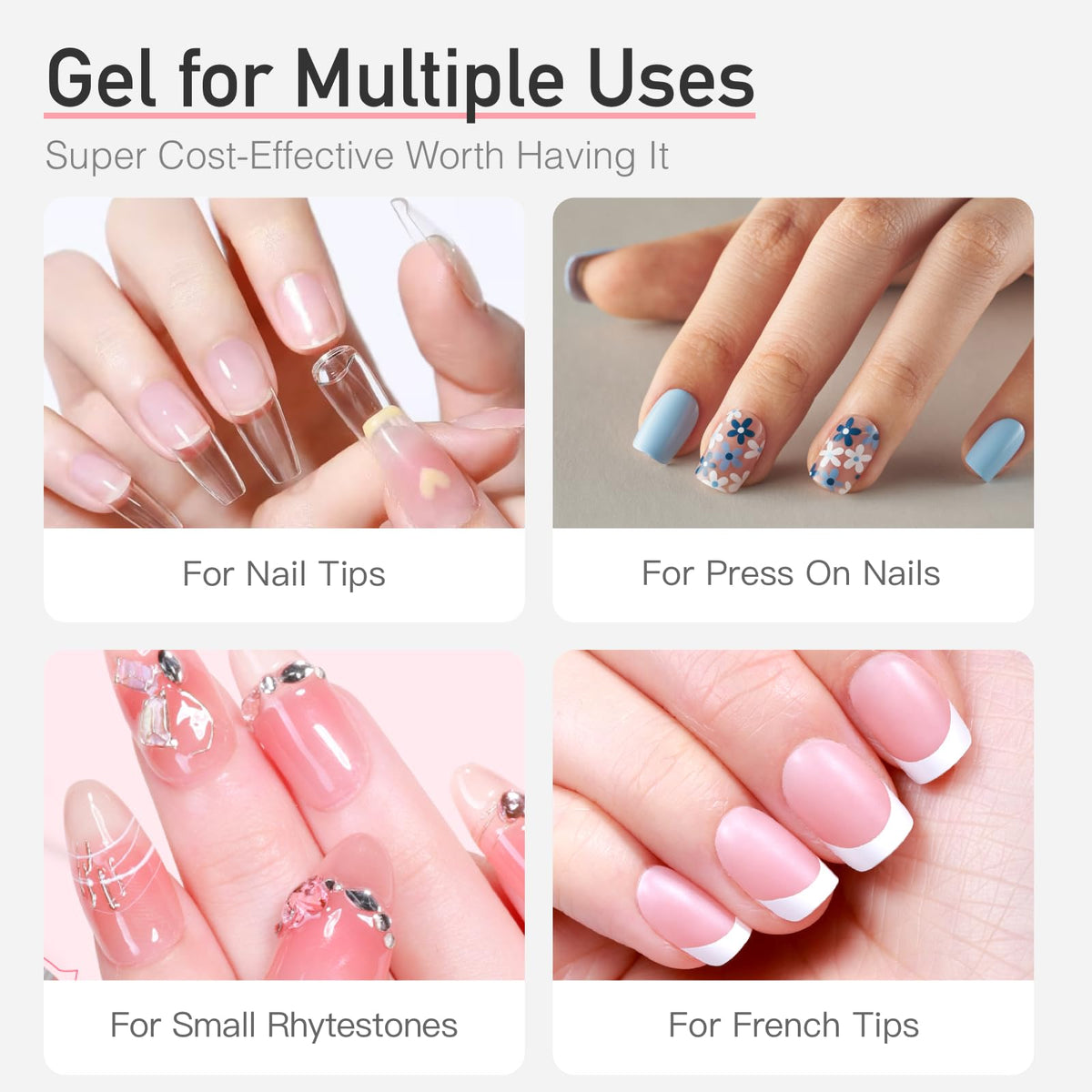 Colle à ongles CurvLife avec ongles press-on décorés