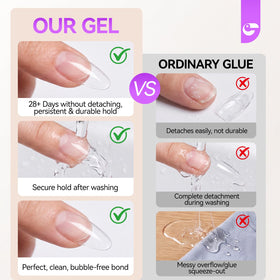 Colle à ongles gel 6 en 1 gelike ec avec échantillons d'ongles