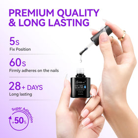 Colle à ongles gel 6 en 1 gelike ec avec pinceau applicateur