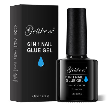 Colle à ongles gel 6 en 1 gelike ec vue de face