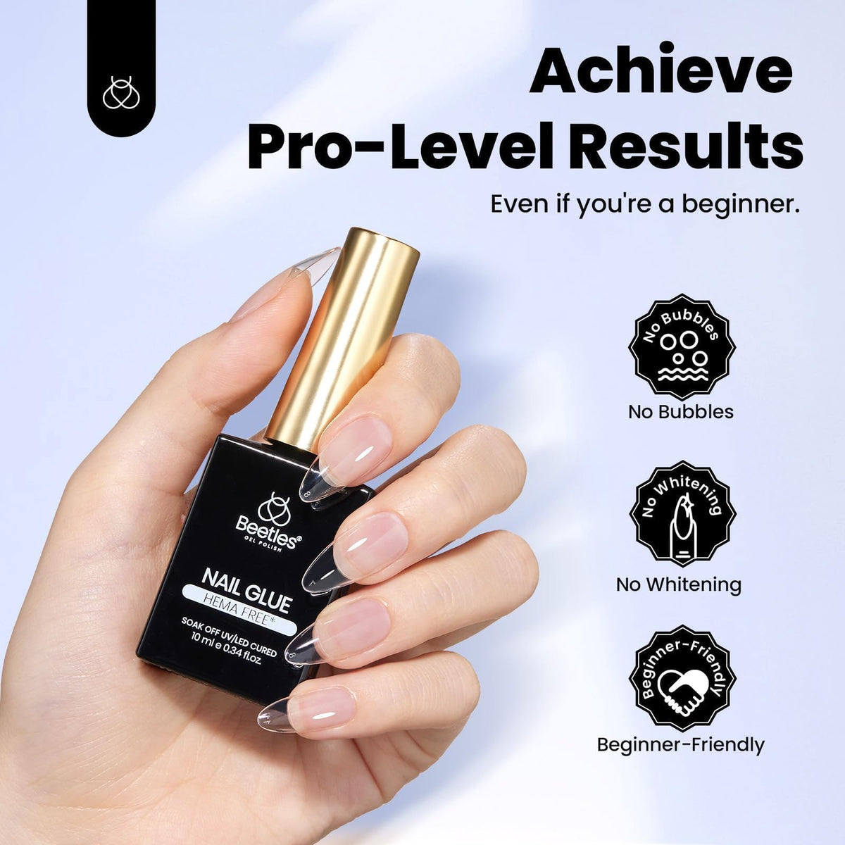 Colle à Ongles Gel en utilisation sur des extensions en gel