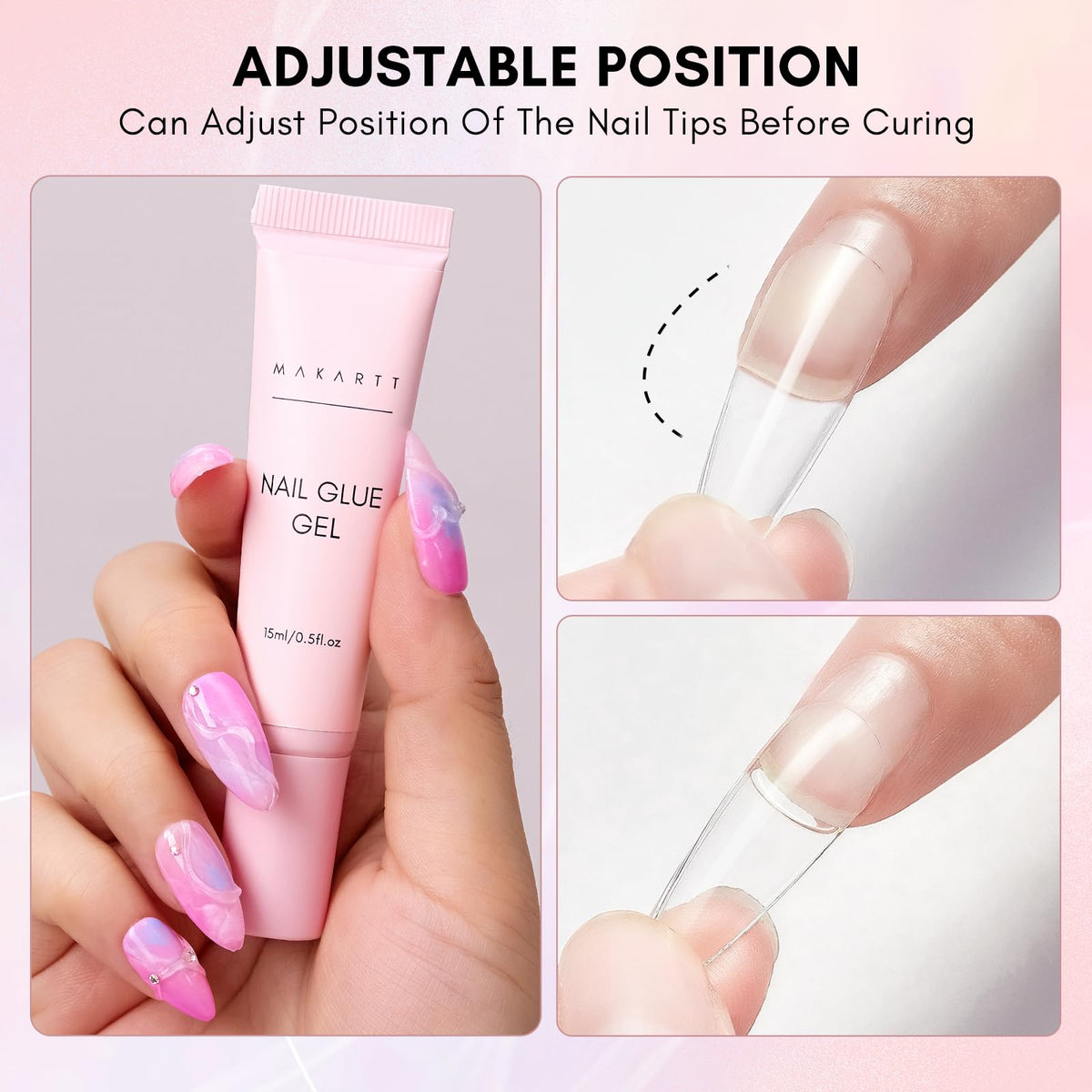 Colle à ongles gel Makartt avec strass et décorations