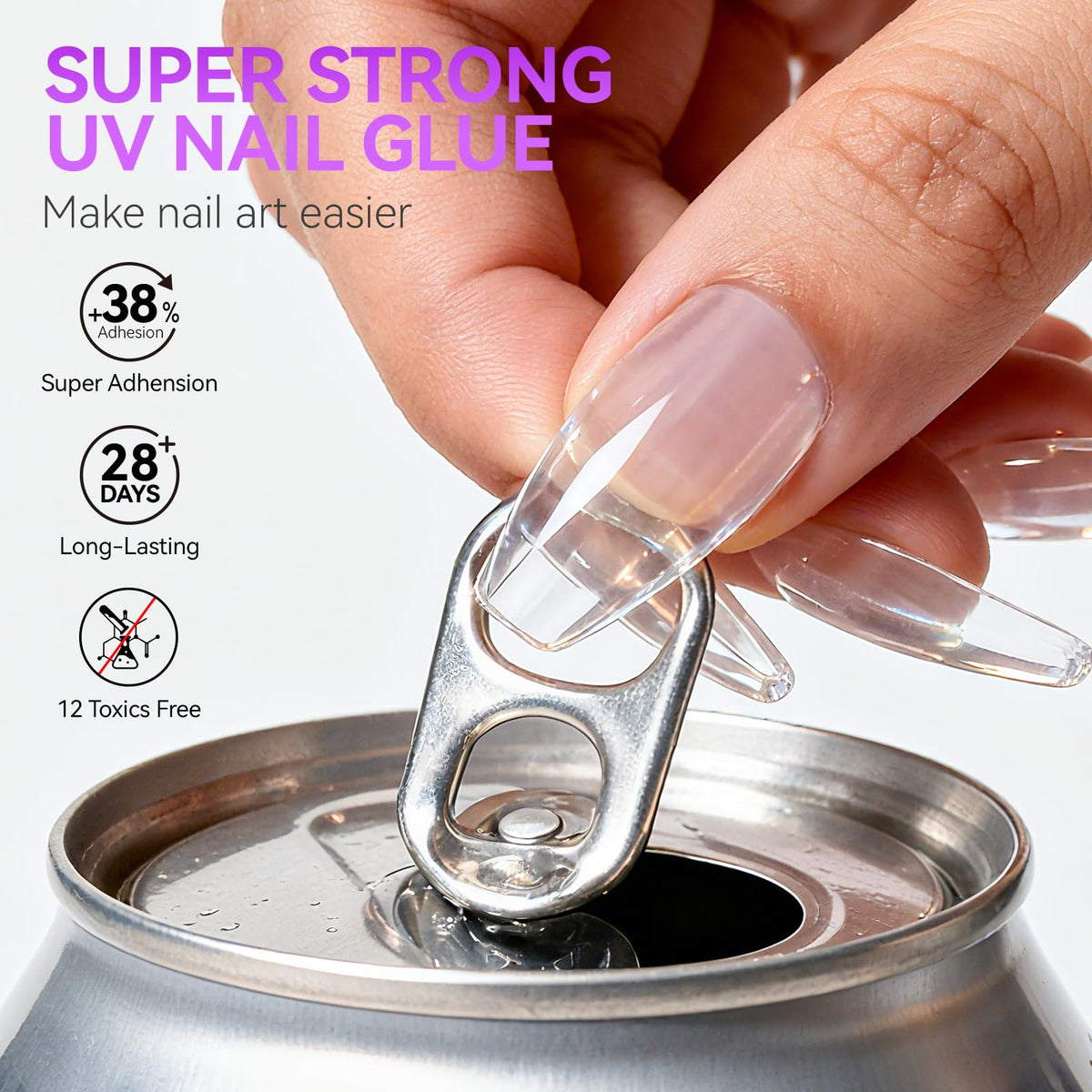Colle à ongles gelike ec 40ml avec fond flou