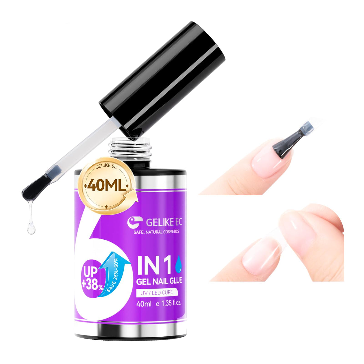 Colle à ongles gelike ec 40ml vue de face