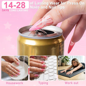 Colle à ongles MEKK utilisée pour des ongles press-on