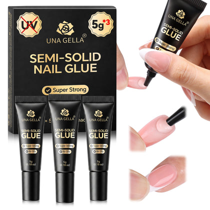 Colle à ongles UNA GELLA 3 tubes de 5g vue de face
