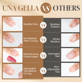 Colle à ongles UNA GELLA en usage avec lampes UV
