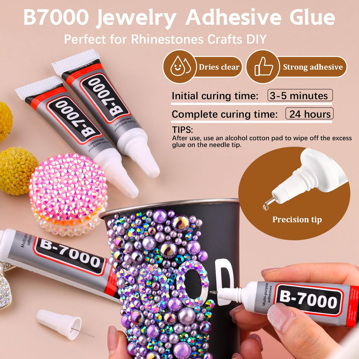 Colle B7000 de 10ml pour fixation des perles et strass