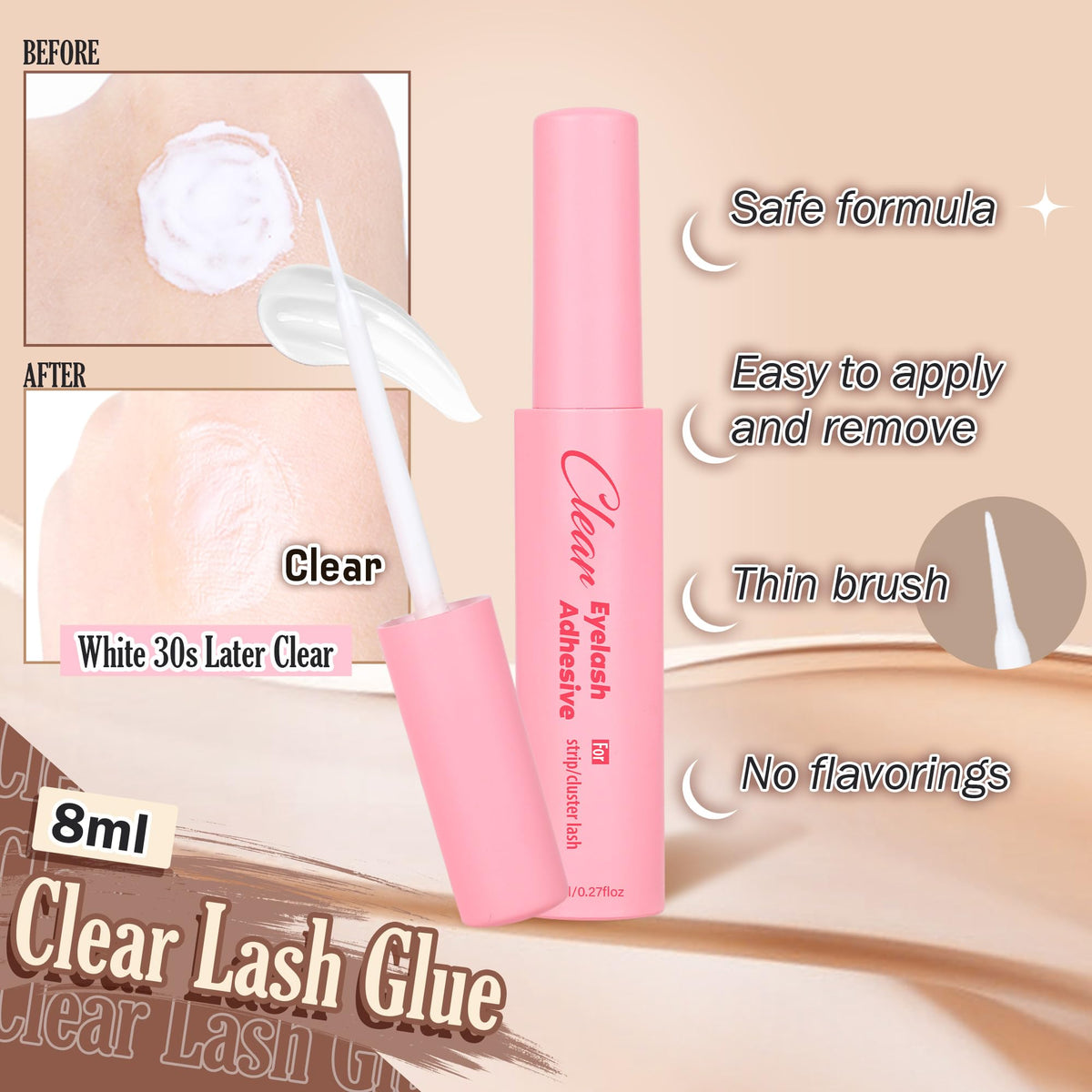 Colle claire pour cils du kit TOOCHUNAG