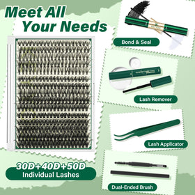 Colle et outils inclus dans le kit d'extensions de cils KEYYOU