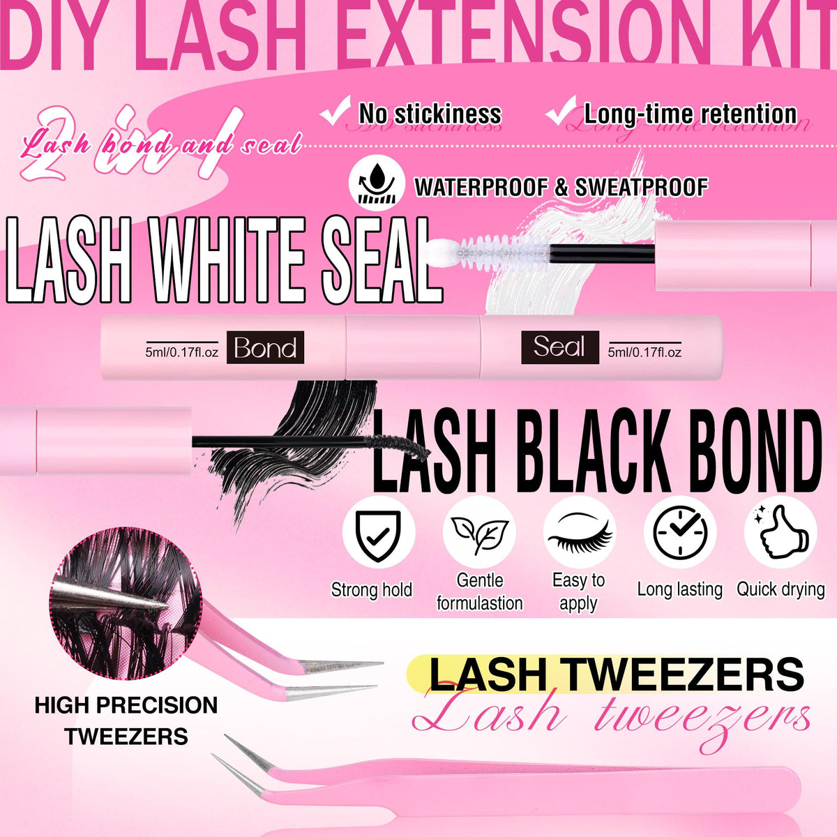 Colle et scellant pour cils du kit FANXITON