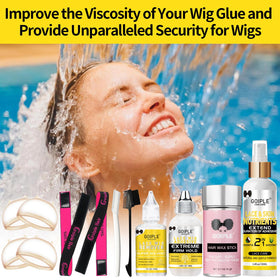 Colle et spray pour perruque Goiple sur fond blanc