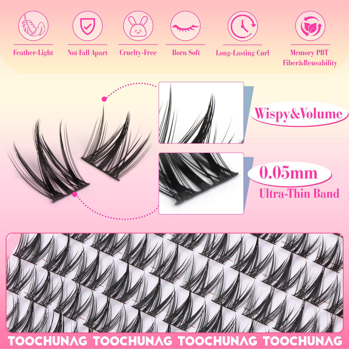 Colle imperméable pour cils avec le kit