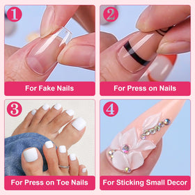 Colle pour ongles press-on Makartt avec décorations en strass