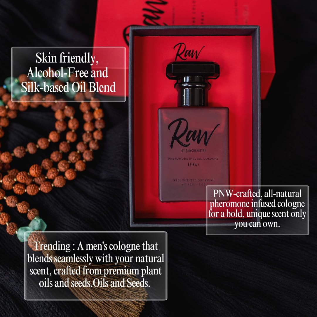 Cologne RawChemistry pour Homme sur une table en bois