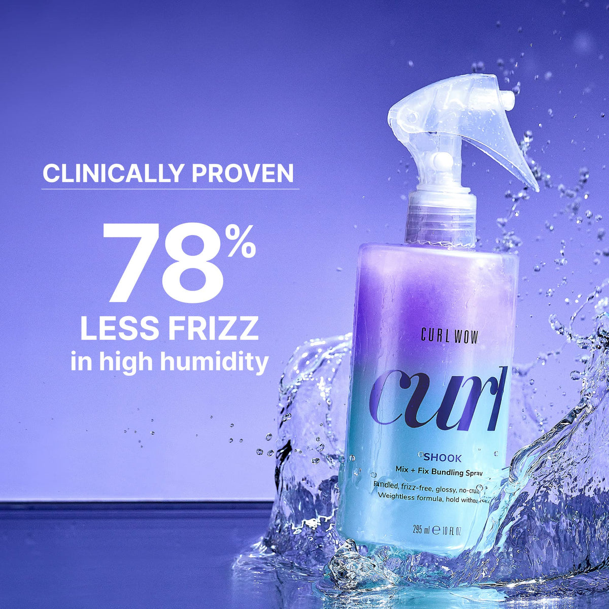 COLOR WOW Curl Wow Shook Spray affiché sur une coiffeuse