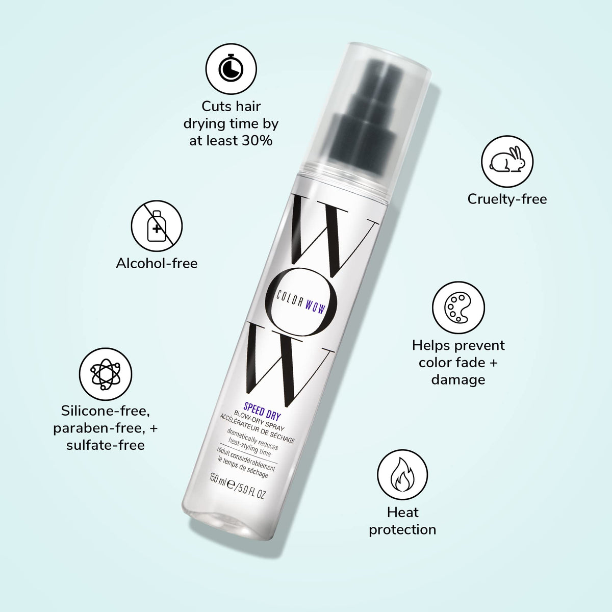 COLOR WOW Speed Dry Spray Protecteur Chaleur 200g côté