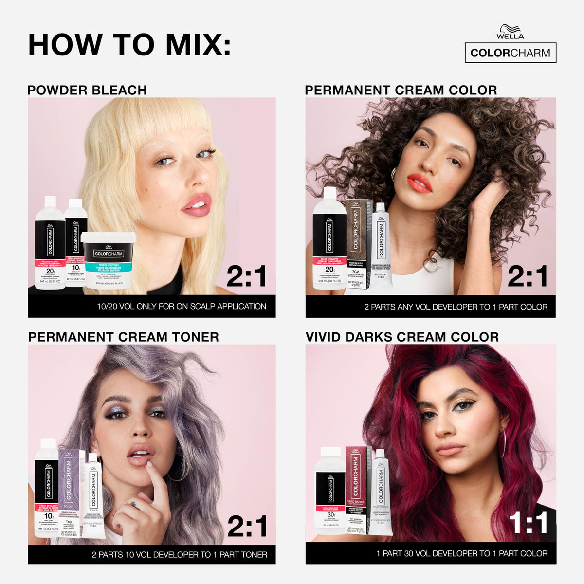 COLORCHARM Poudre Décolorante 533g avec un pinceau d'application