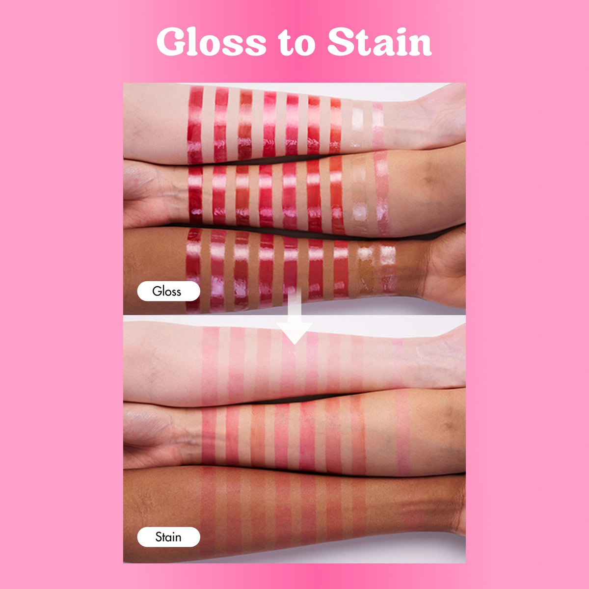 COLORGRAM Fruity Glass Tint 06 Joyful Tomato with other lip products