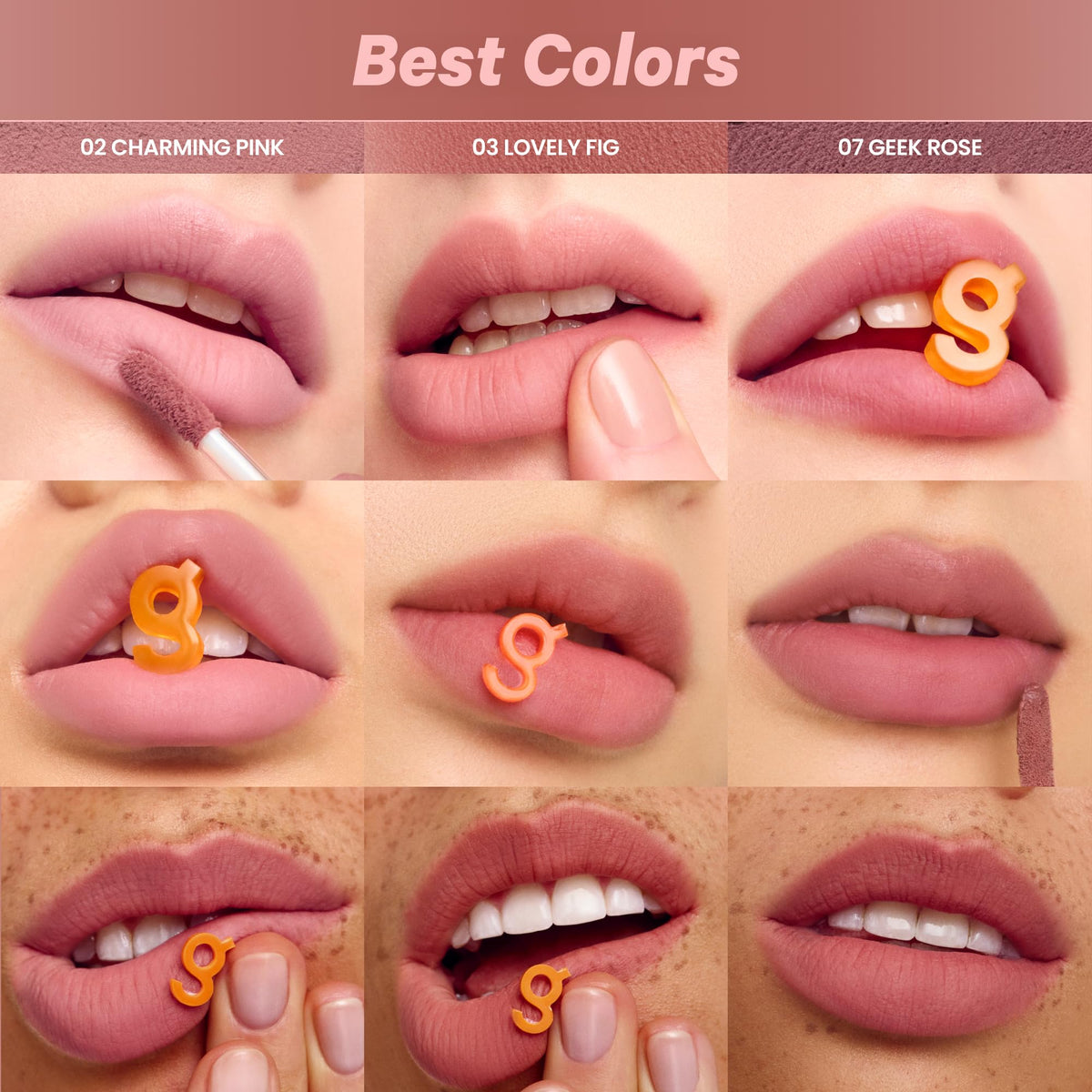 COLORGRAM NUDE BLUR TINT 02 CHARMING PINK application sur joues